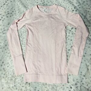 Lululemon light pink cable knit long sleeve top